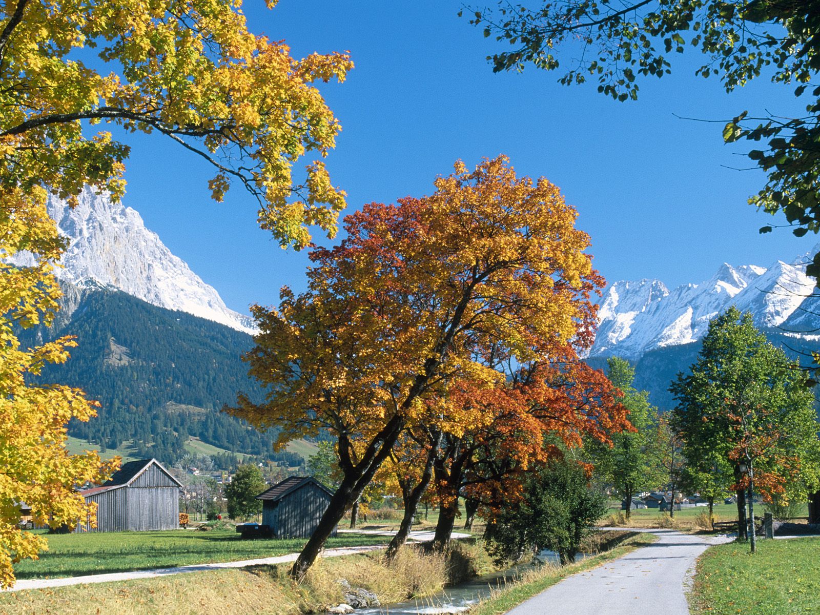 Ehrwald in Autumn Alps Tyrol Austria