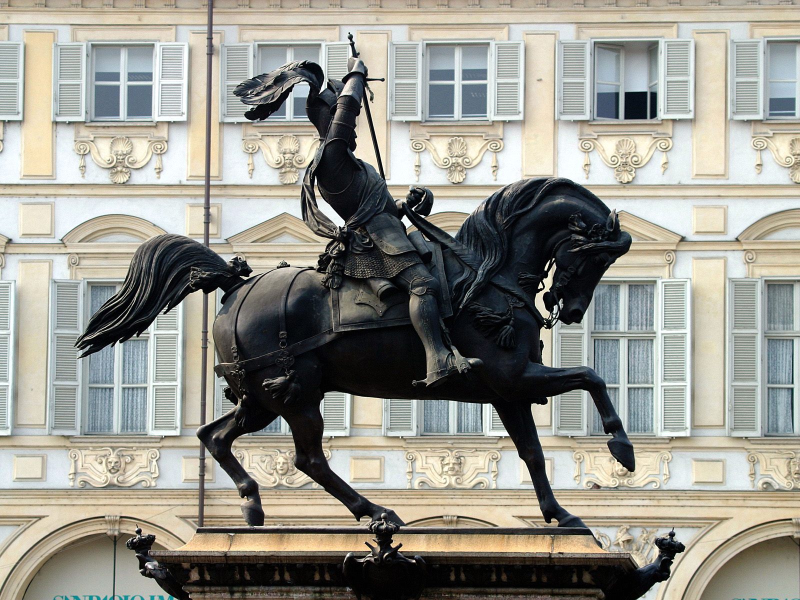 Statue of the Duke of Savoy San Carlo Square Turin Italy