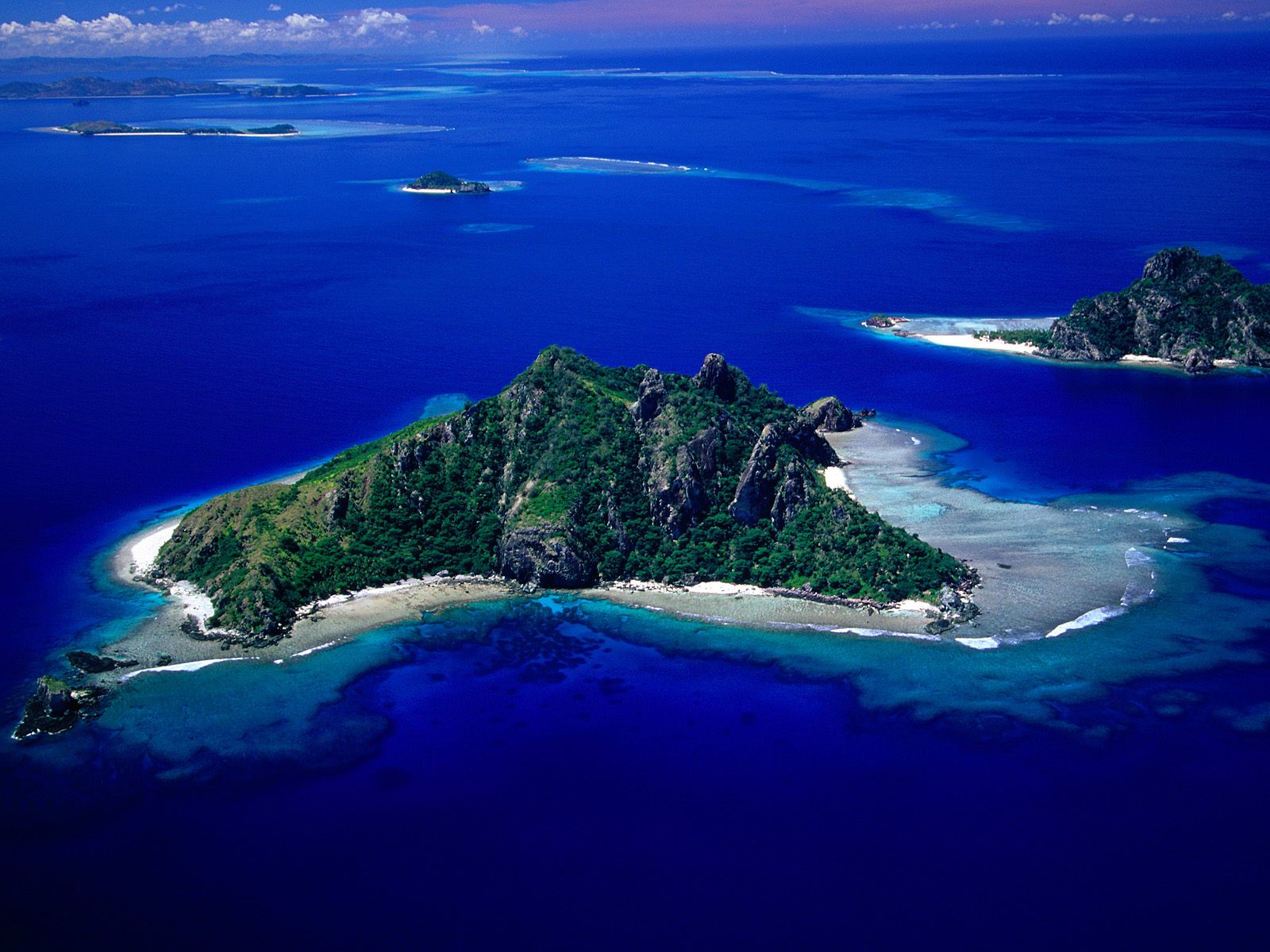 Aerial View of Monu Island Fiji