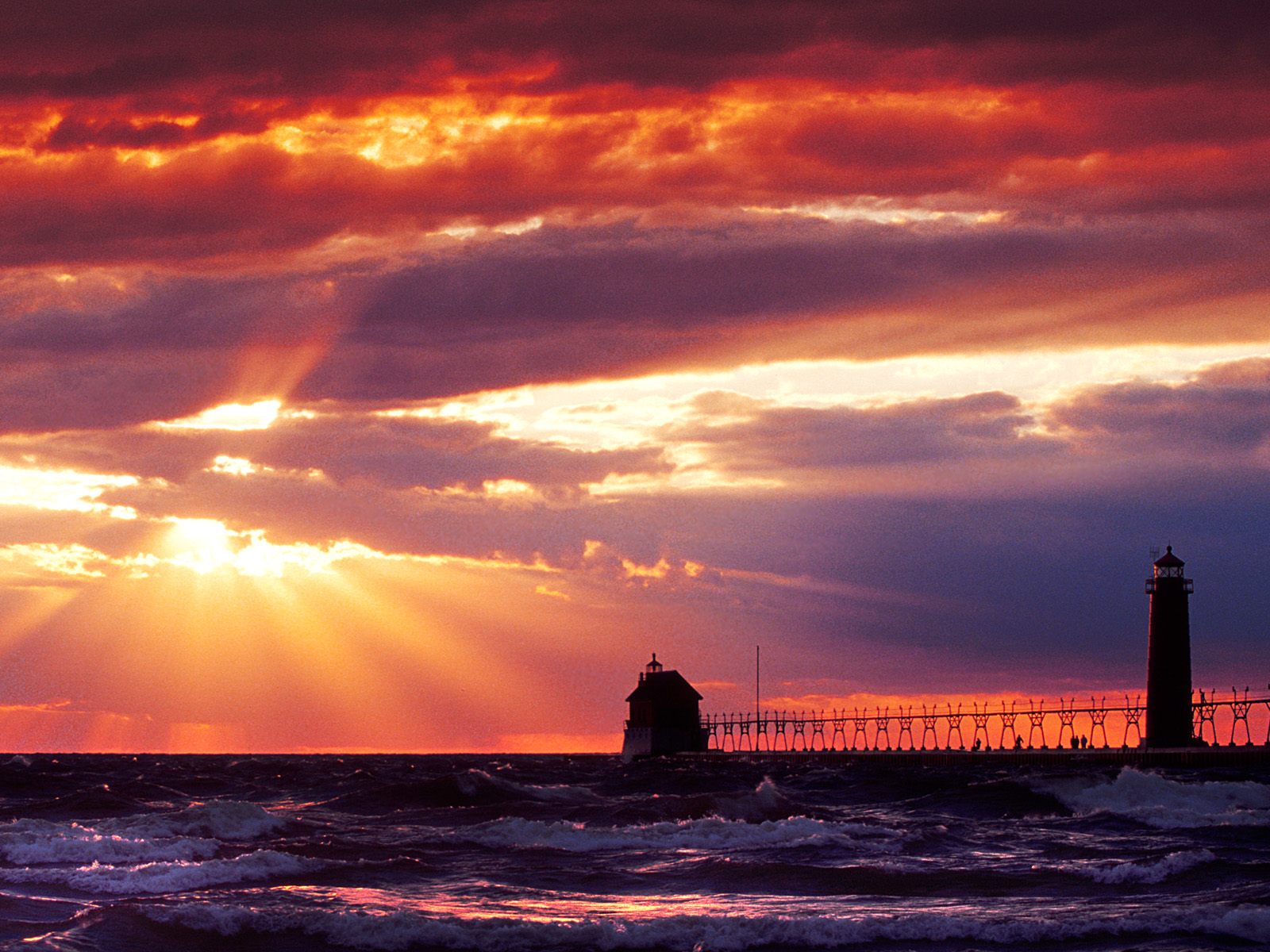 Grand Haven South Pierhead Lighthouse Michigan