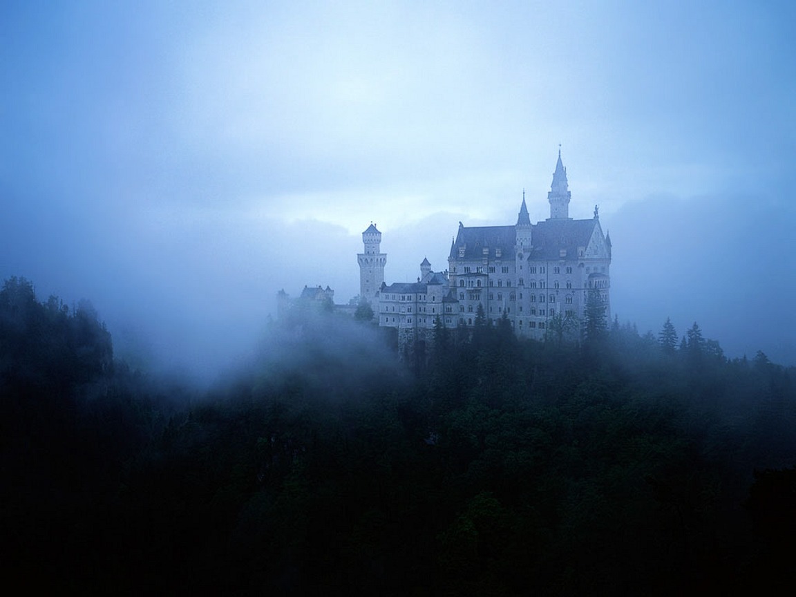 Neuschwanstein Castle Bavaria Germany - fog