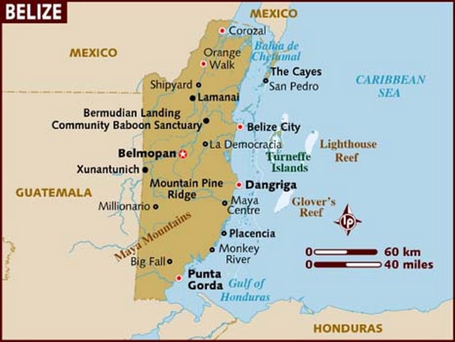 map of belize