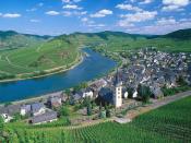 City of Bremm and Moselle River Germany