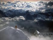 On Top of Eiger Peak Berner Alpen Switzerland