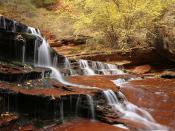 Cascade Along the Subway Trail Zion National Park Utah