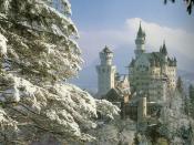 Neuschwanstein Castle Bavaria Germany - forest snow