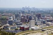 Aerial of Texas Medical Center with Downtown Houston